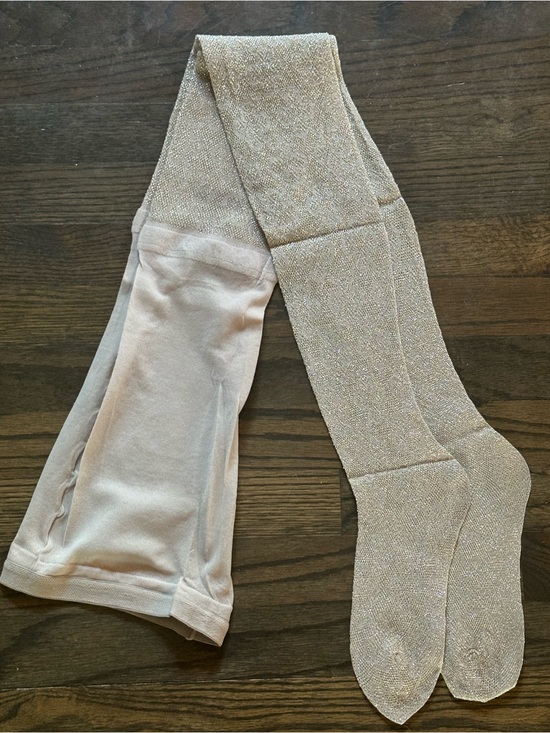 Treadwell Accessories - Vintage Treadwell Metallic Pantyhose Sparkle Silver Nylon Med Tall NOS